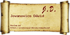 Jovanovics Dávid névjegykártya